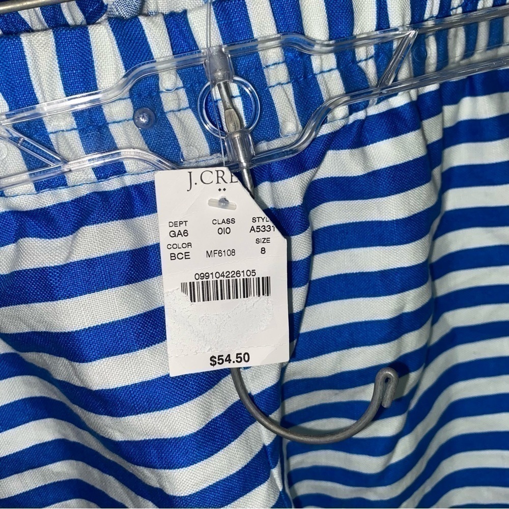 NWT J.Crew Blue White Striped Pull On Shorts Elastic Waist Size 8 - Picture 6 of 6